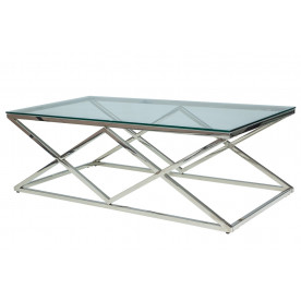 Журнальний стіл Zegna A 120х60 Прозорий / Срібний
