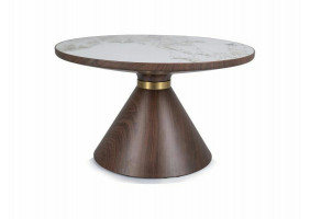 Журнальний столик NAPA B Білий / Бронза Діаметр 50x53 NAPABBBR