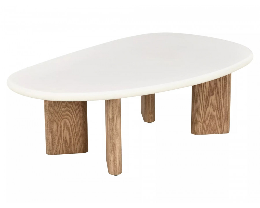 Стіл журнальний кавовий Alpen 130×80 см Екрю / Дуб