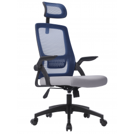 Комп'ютерне крісло CLAUS синє/сіре/чорний каркас