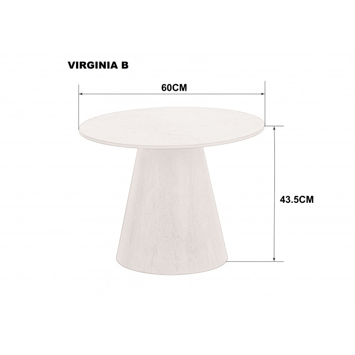 Журнальний столик VIRGINIA B Чорний глянець / Коричневий мат 60 x 43,5 см.