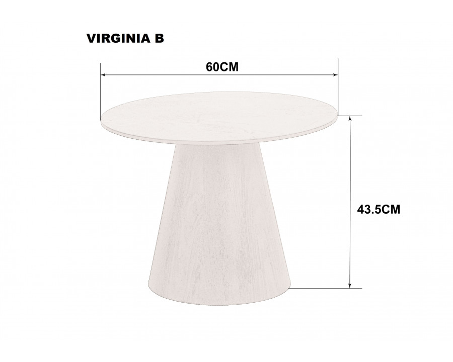 Журнальний столик VIRGINIA B Чорний глянець / Коричневий мат 60 x 43,5 см.