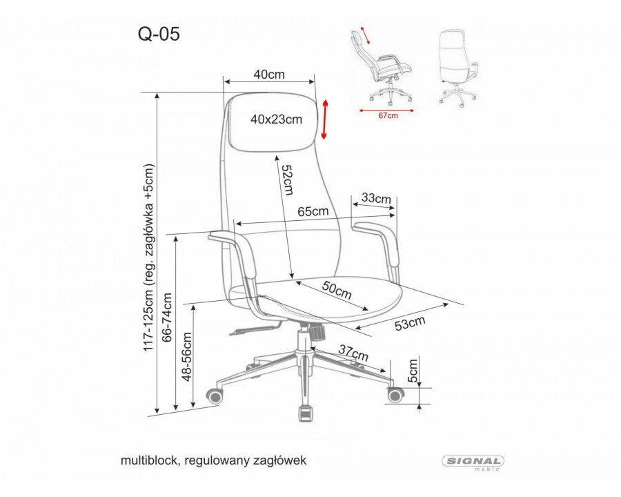 Крісло офісне комп'ютерне поворотне Q-05 Чорна екошкіра / Хром каркас