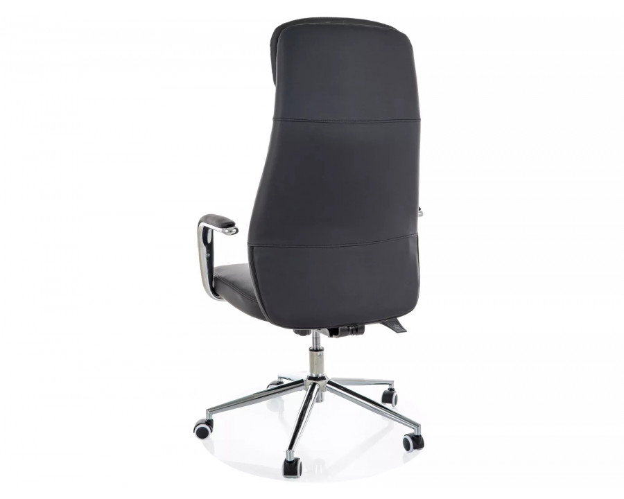 Крісло офісне комп'ютерне поворотне Q-05 Чорна екошкіра / Хром каркас