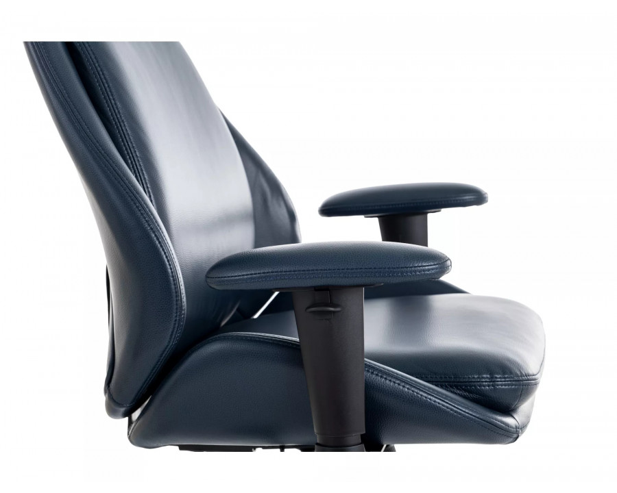 Крісло офісне комп'ютерне поворотне Q-092 Темно-синя екошкіра / Чорний каркас