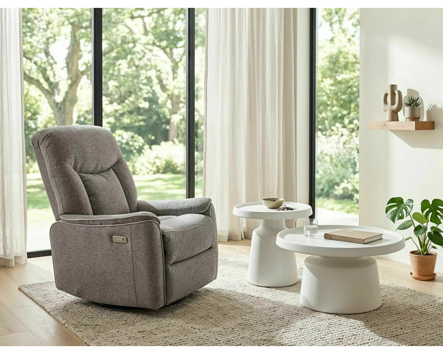 Крісло реклайнер електричне Odys Raven Сіра тканина / Чорний каркас