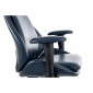 Крісло офісне комп'ютерне поворотне Q-092 Темно-синя екошкіра / Чорний каркас