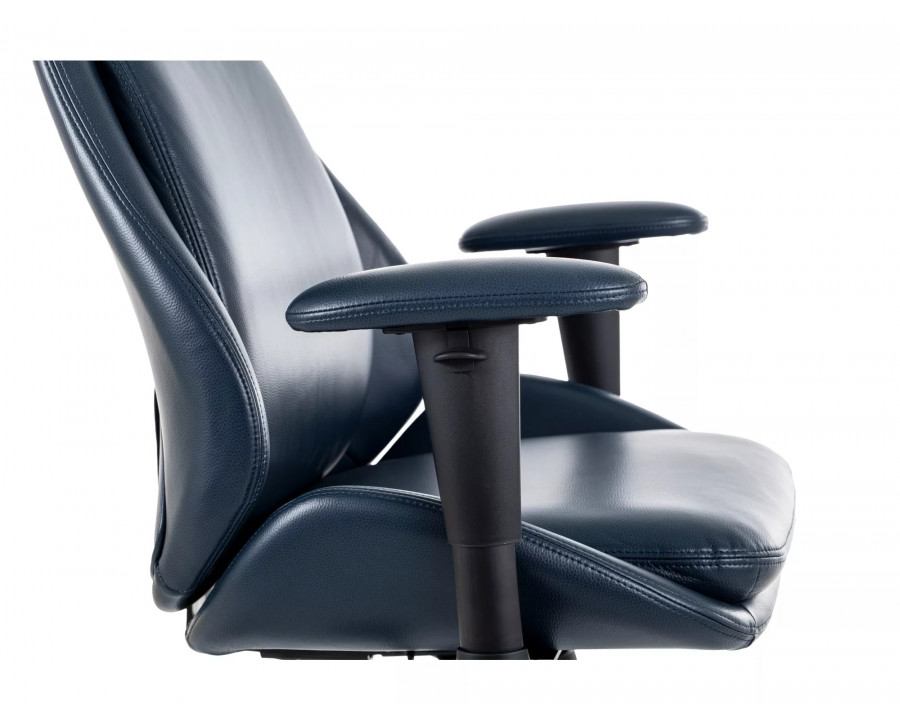 Крісло офісне комп'ютерне поворотне Q-092 Темно-синя екошкіра / Чорний каркас