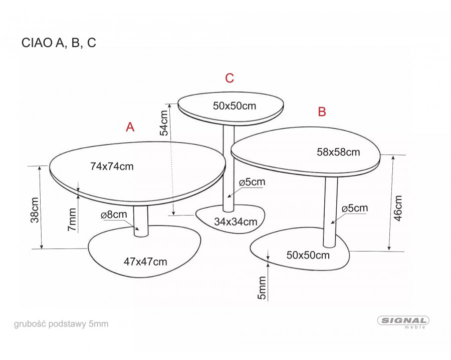 Стіл журнальний кавовий Ciao B ø58 см Беж / Кашемір