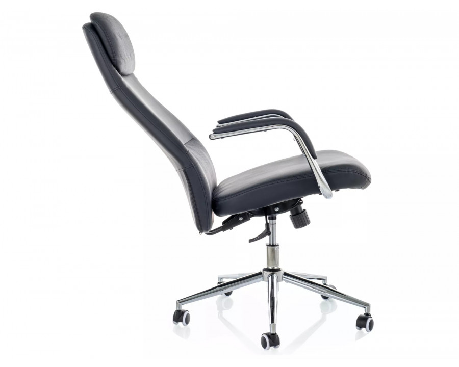 Крісло офісне комп'ютерне поворотне Q-05 Чорна екошкіра / Хром каркас