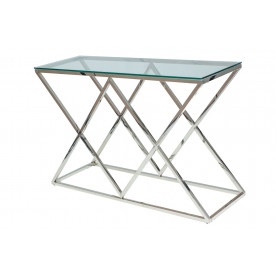 Журнальний стіл Zegna C 120х40 Прозорий / Срібний