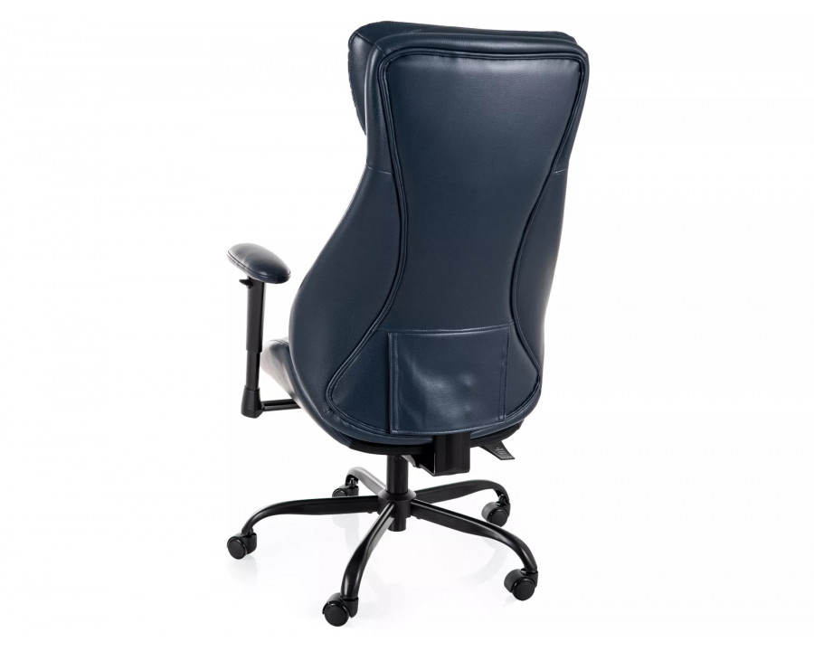 Крісло офісне комп'ютерне поворотне Q-092 Темно-синя екошкіра / Чорний каркас