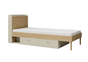 Ліжко односпальне YUKI REG 13 94х93х217 сірий / бежевий / дуб