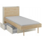 Ліжко односпальне YUKI REG 13 94х93х217 сірий / бежевий / дуб