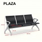 Секційні стільці для залу очікування PLAZA S3 3-місні чорний/сірий