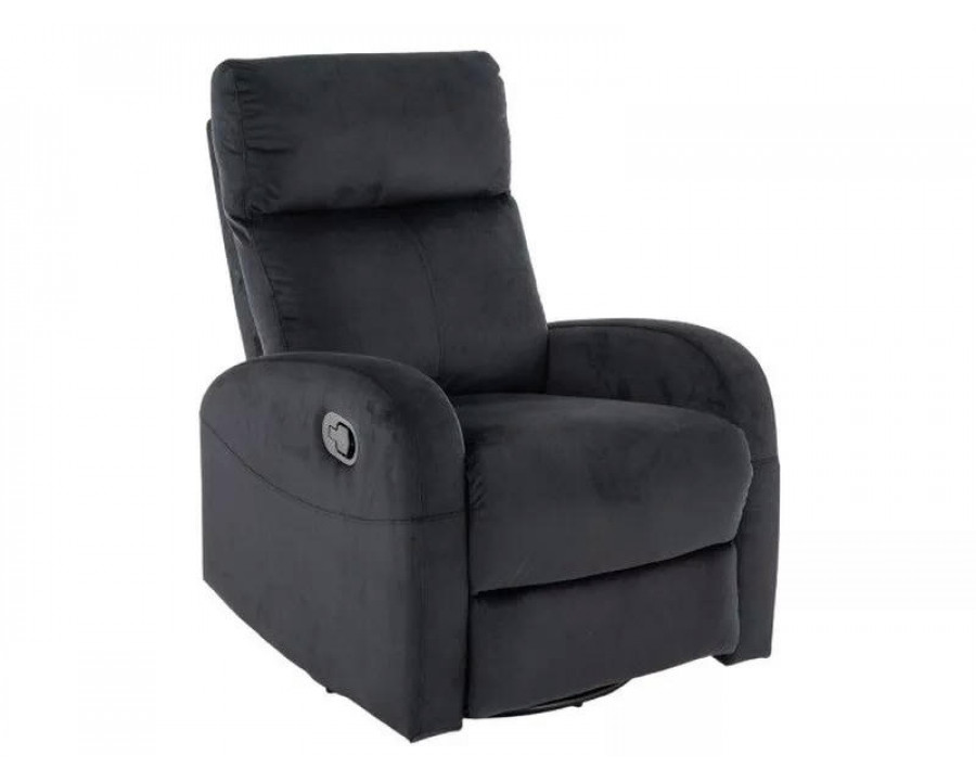 Крісло-реклайнер розкладне OLIMP VELVET чорне BL.19 OLIMPVC