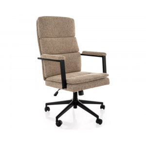 Крісло офісне комп'ютерне поворотне Q-090 Noelle Темно-бежева тканина / Чорний каркас