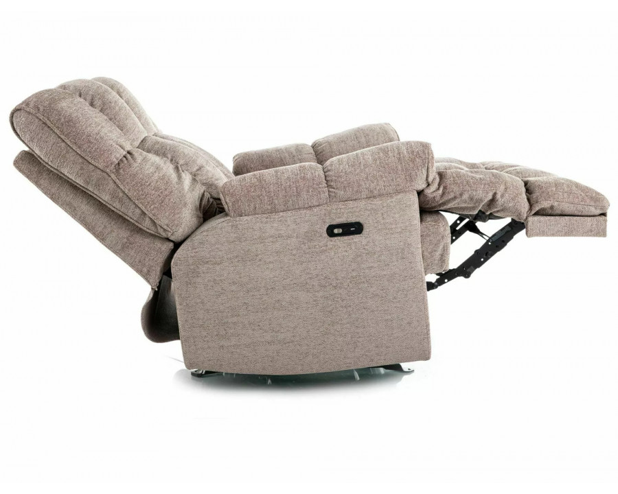 Крісло реклайнер електричне Homer Raven Темно-бежева тканина / Чорний каркас