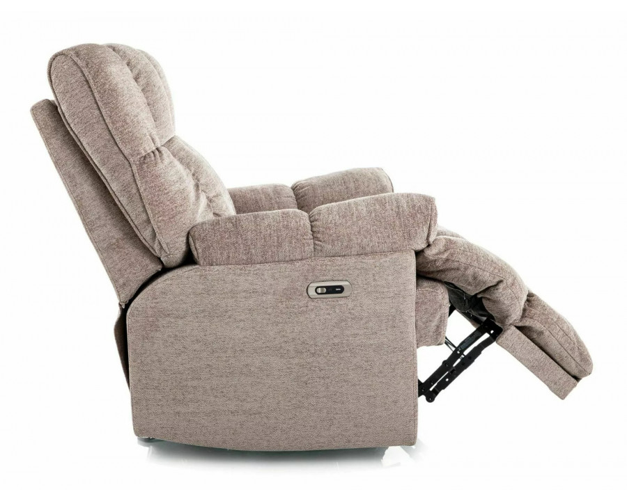 Крісло реклайнер електричне Homer Raven Темно-бежева тканина / Чорний каркас