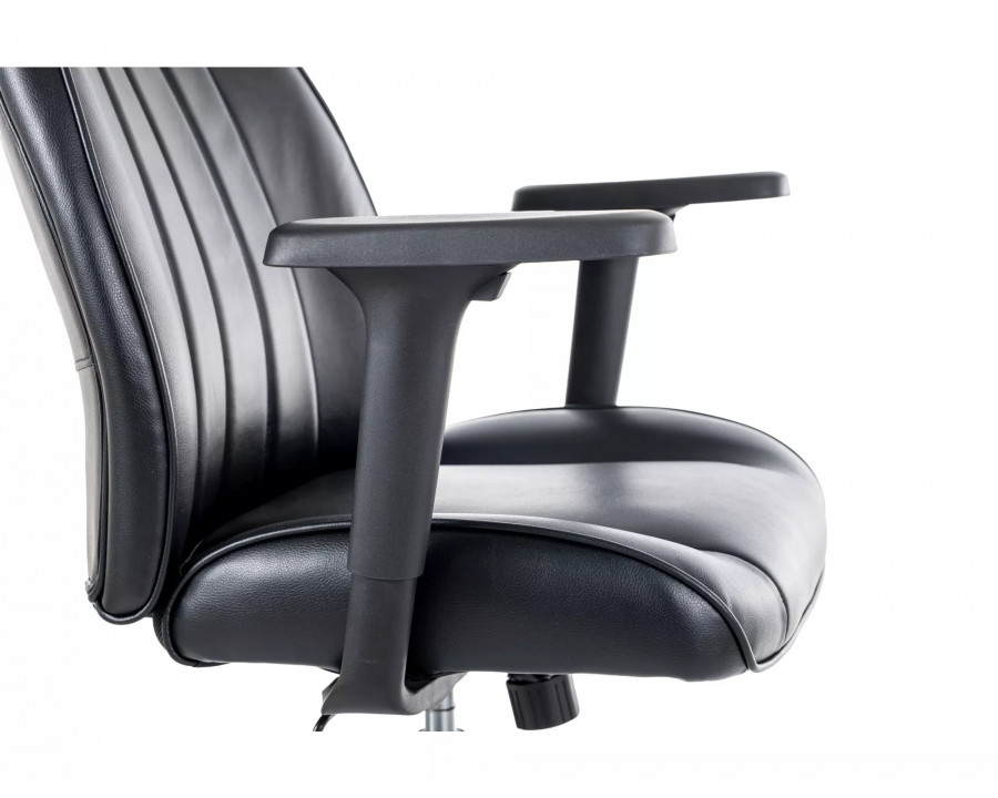 Крісло офісне комп'ютерне поворотне Q-093 Чорна екошкіра / Чорний каркас