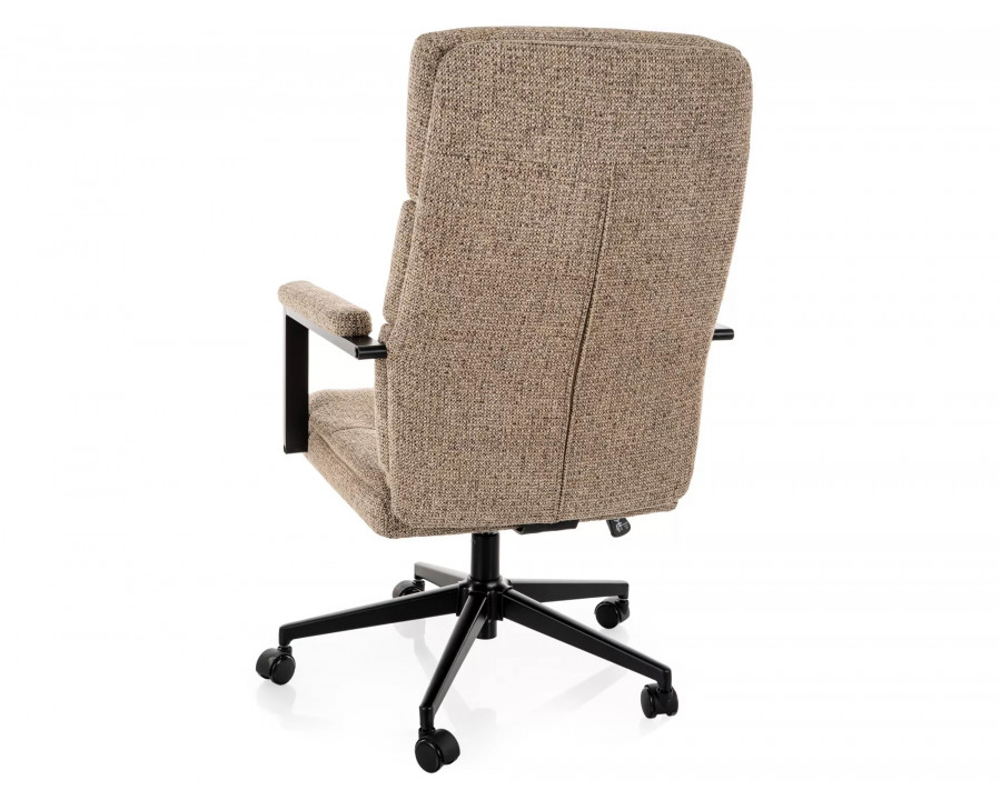 Крісло офісне комп'ютерне поворотне Q-090 Noelle Темно-бежева тканина / Чорний каркас