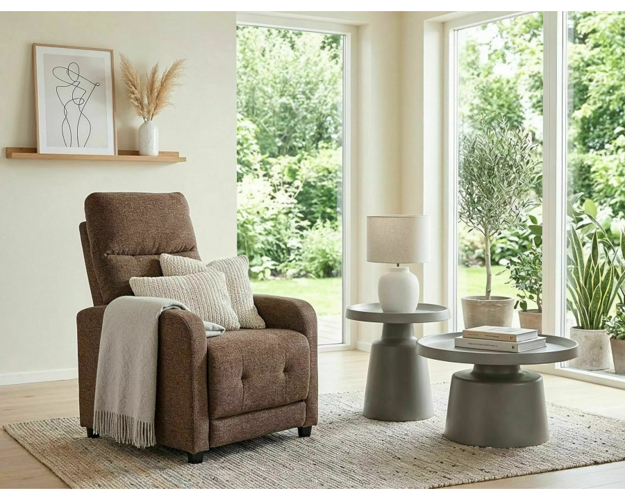 Крісло реклайнер Otus Raven Капучіно тканина / Чорний каркас