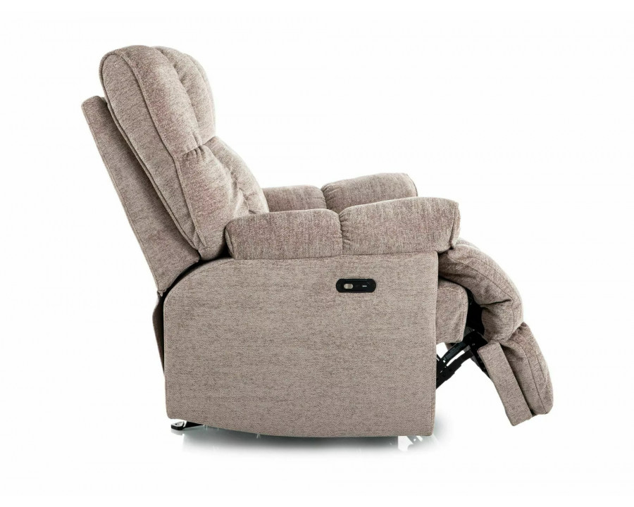 Крісло реклайнер електричне Homer Raven Темно-бежева тканина / Чорний каркас