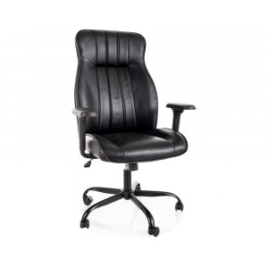 Крісло офісне комп'ютерне поворотне Q-093 Чорна екошкіра / Чорний каркас