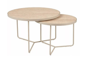 Набір журнальних столів Italia ø80 см Беж / Кашемір