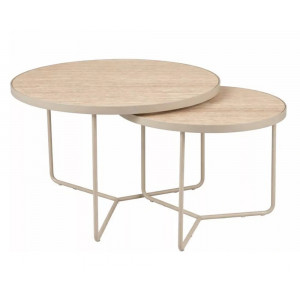 Набір журнальних столів Italia ø80 см Беж / Кашемір