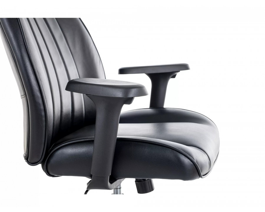 Крісло офісне комп'ютерне поворотне Q-093 Чорна екошкіра / Чорний каркас