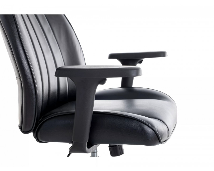 Крісло офісне комп'ютерне поворотне Q-093 Чорна екошкіра / Чорний каркас