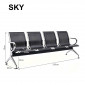 Секційні стільці для залу очікування SKY S4 4-місні чорний/хром