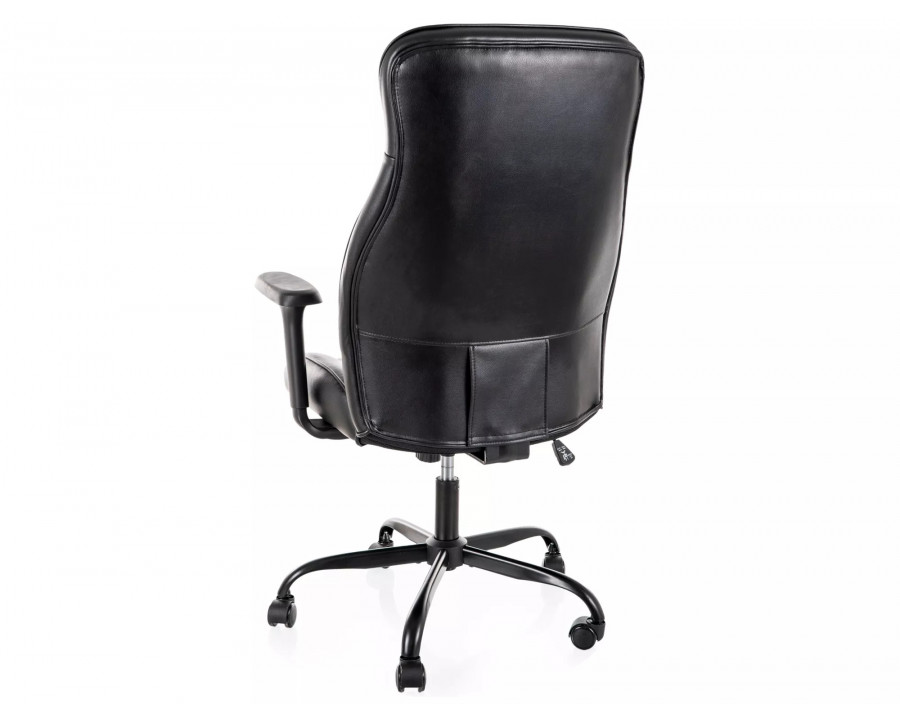 Крісло офісне комп'ютерне поворотне Q-093 Чорна екошкіра / Чорний каркас