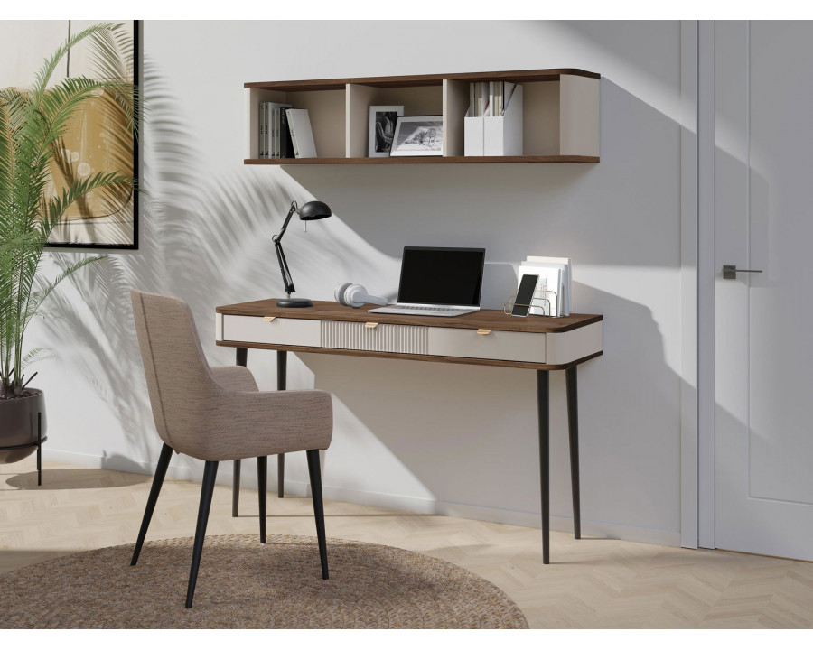 Туалетний столик MARLY REG 15 130х82х40 кашемір / горіх