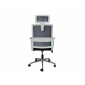 Крісло комп'ютерне поворотне WIND сіре/чорне/білий каркас
