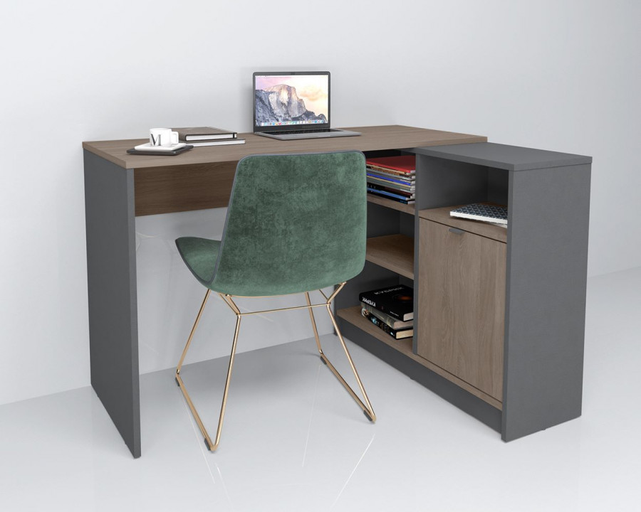 Комп'ютерний стіл Optima Дуб вінтаж оксид /Антрацит правий