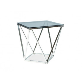 Журнальний стіл Silver B 50х50 Димчастий / Срібний