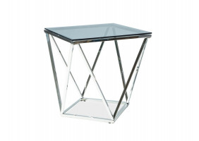 Журнальний стіл Silver B 50х50 Димчастий / Срібний