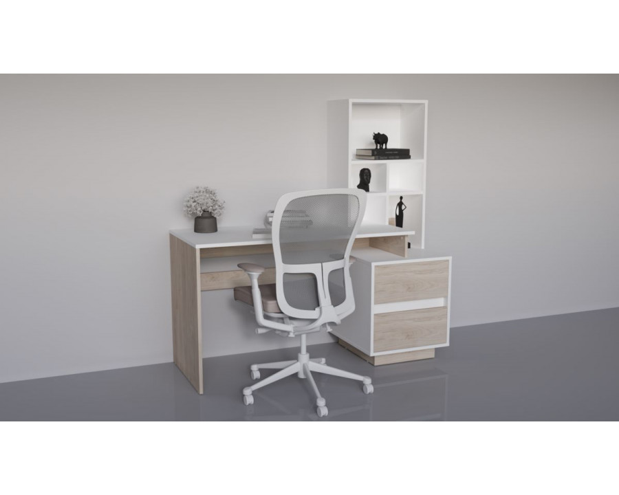 Комп'ютерний стіл HECTOR_B/G_R 150х60 Білий діамант / Гікорі рокфорд світлий