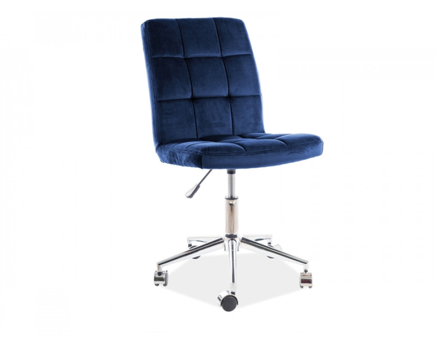 Крісло поворотне Q-020 VELVET синій BLUVEL 86