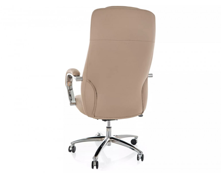 Крісло офісне комп'ютерне поворотне Q-07 Бежева екошкіра / Хром каркас
