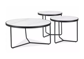 Набір журнальних столів Demeter ø80 см Білий / Чорний