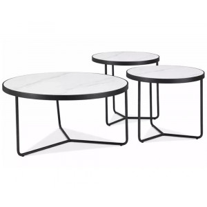 Набір журнальних столів Demeter ø80 см Білий / Чорний