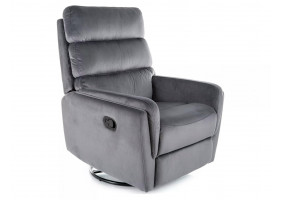 Крісло-реклайнер розкладне ARGOS VELVET сіре BL.14 ARGOSVSZ