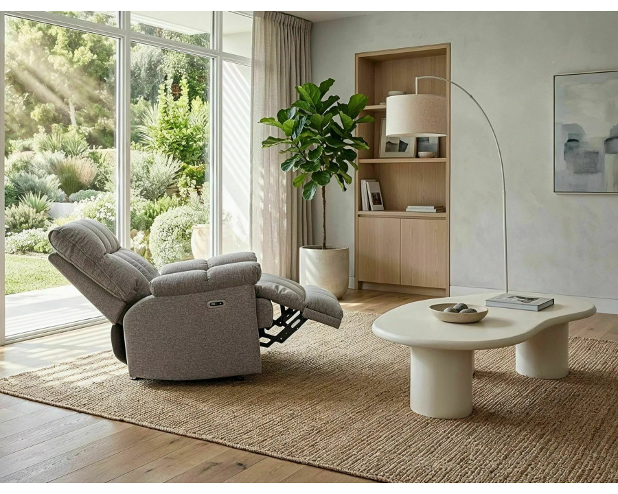 Крісло реклайнер електричне Homer Raven Сіра тканина / Чорний каркас