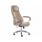 Крісло офісне комп'ютерне поворотне Q-07 Бежева екошкіра / Хром каркас