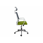Крісло комп'ютерне поворотне WIND сіре/зелене/білий каркас