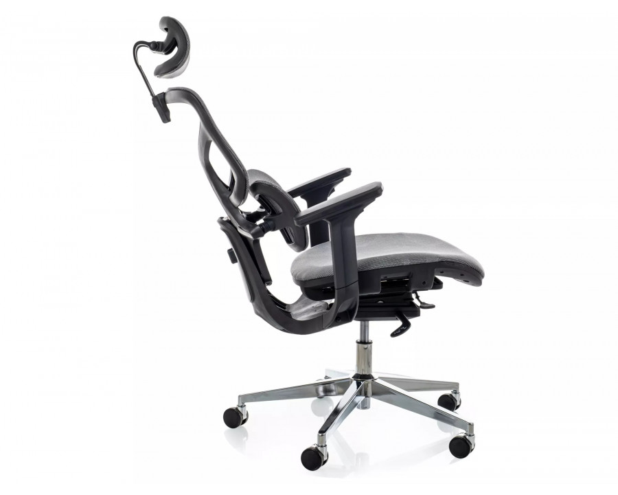 Крісло офісне комп'ютерне поворотне Eq-1 Сіра сітка / Хром каркас