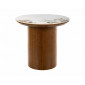 Стіл журнальний кавовий Rondo ø45 см Білий / Горіх